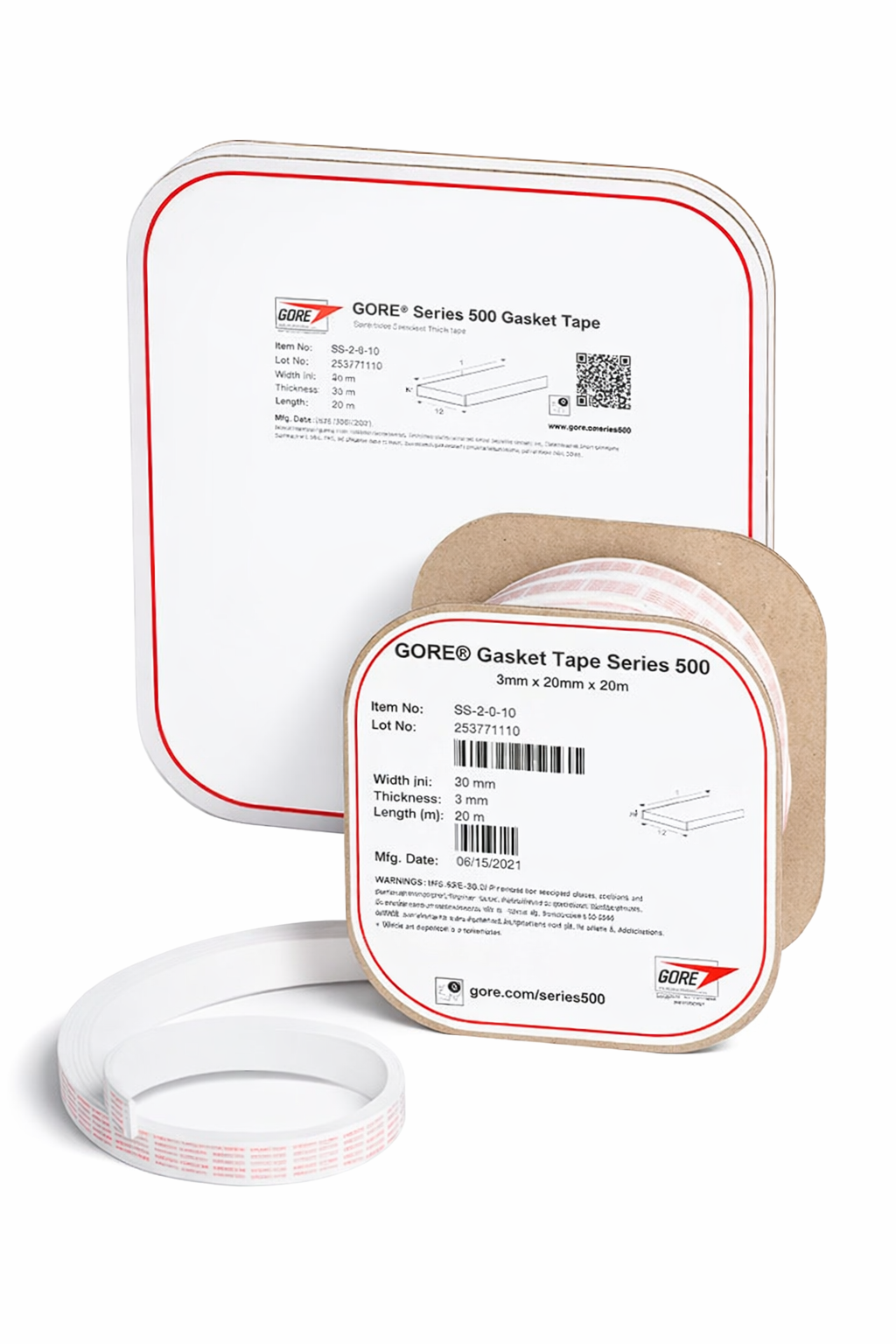 Cinta Empaquetadura de PTFE Expandido GORE® Series 500 – Gasket Tape 1 1/2" x 1/8" x 25'